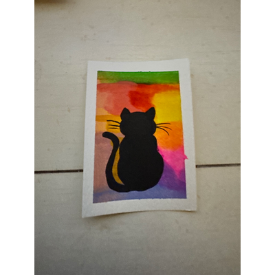 Technicolor Cat aceo art card thumbnail 1