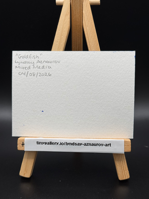 Goldfish original ACEO by Lyndsay Aznaurov aceo art card thumbnail 2