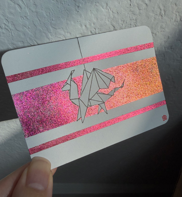 Dragon paper origami animal | ink on watercolor illustration Japanese style aceo art card thumbnail 2