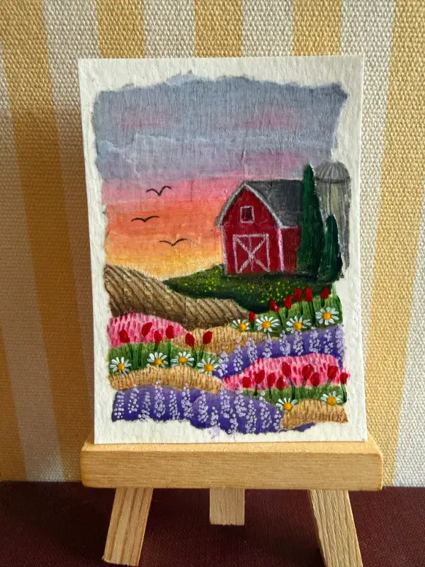 Golden Hour Harvest aceo art card