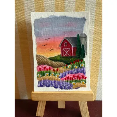 Golden Hour Harvest aceo art card thumbnail 1