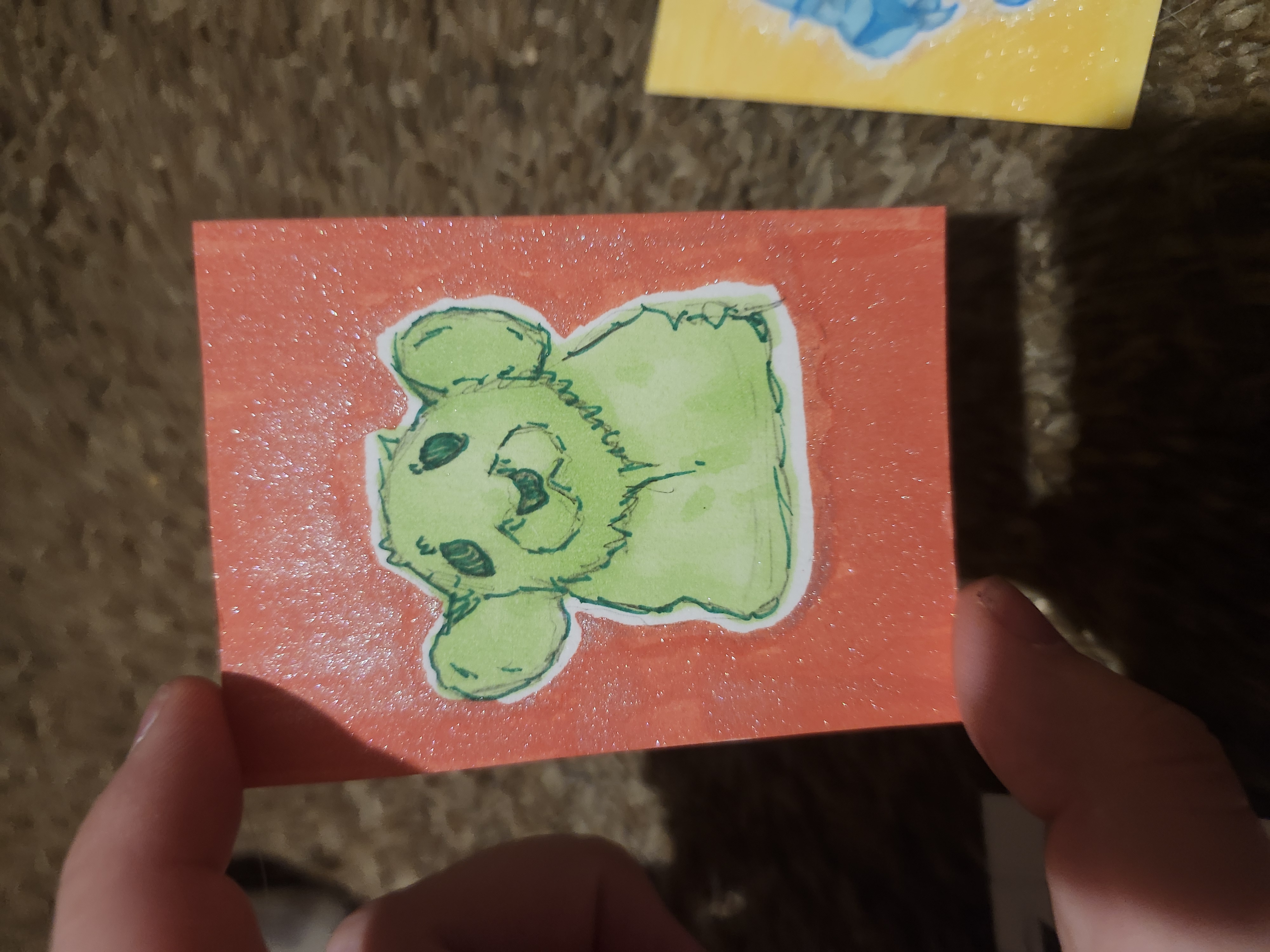 Rainbow Animals-Rat aceo art card thumbnail 1
