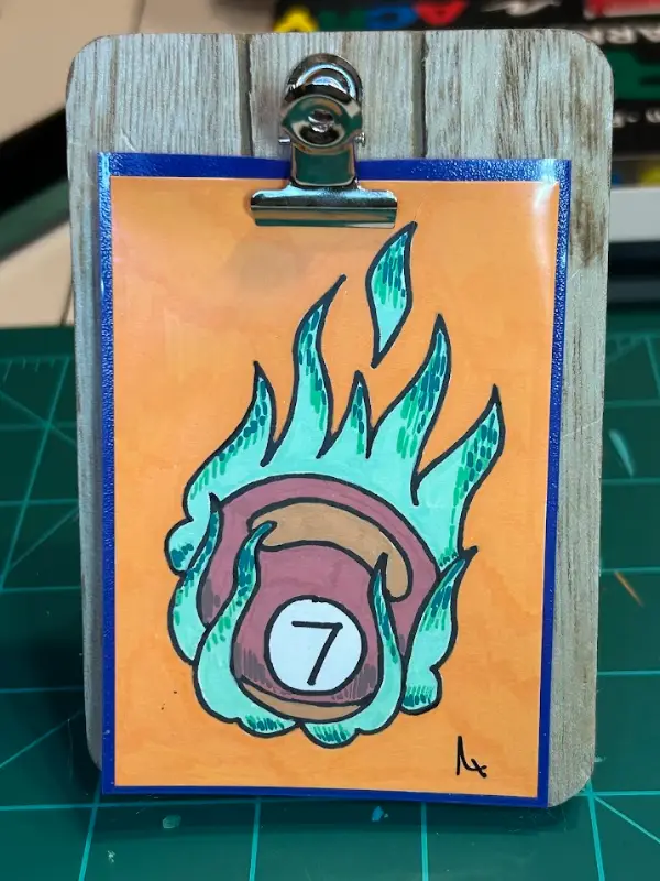 Lucky #7 aceo art card