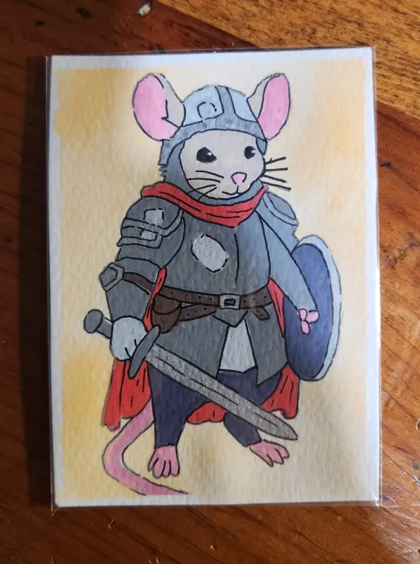 Mouse Knight aceo art card