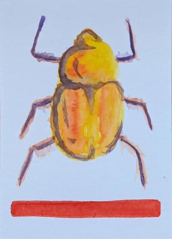 Bug, Will You Cross the Line? aceo art card