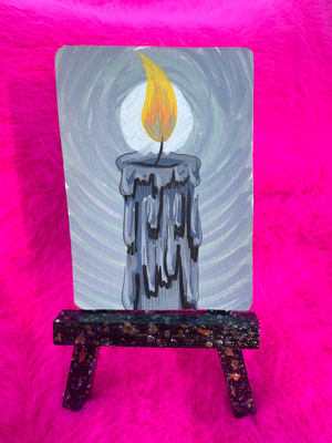My gray candle aceo art card thumbnail 1