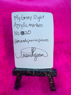 My gray candle aceo art card thumbnail 2