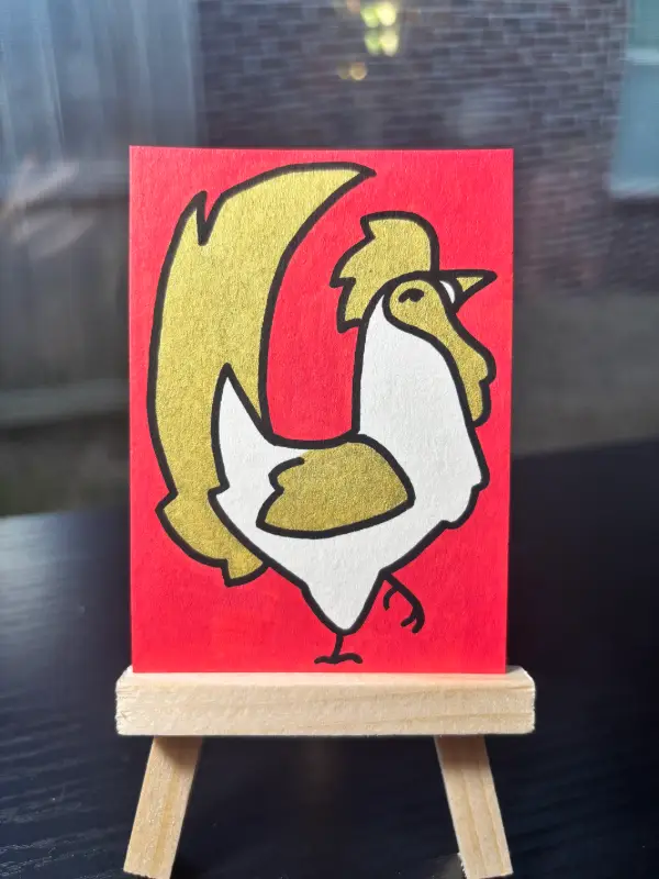 Year of the Rooster - 4 of 12 aceo art card
