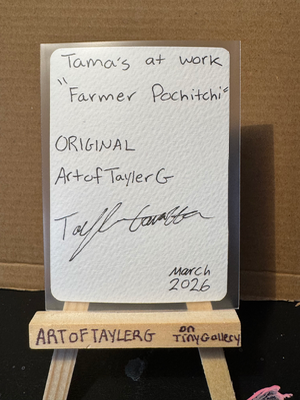 Farmer Pochitchi aceo art card thumbnail 2