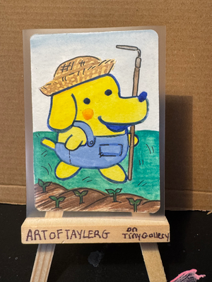 Farmer Pochitchi aceo art card thumbnail 1