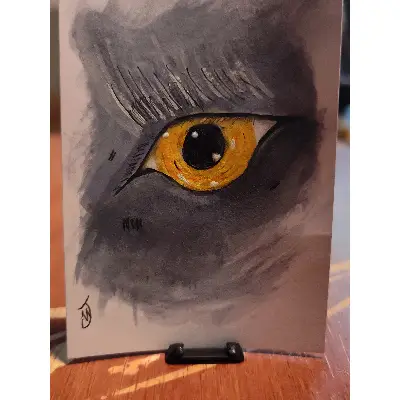 Gaze of the Werewolf aceo art card thumbnail 2