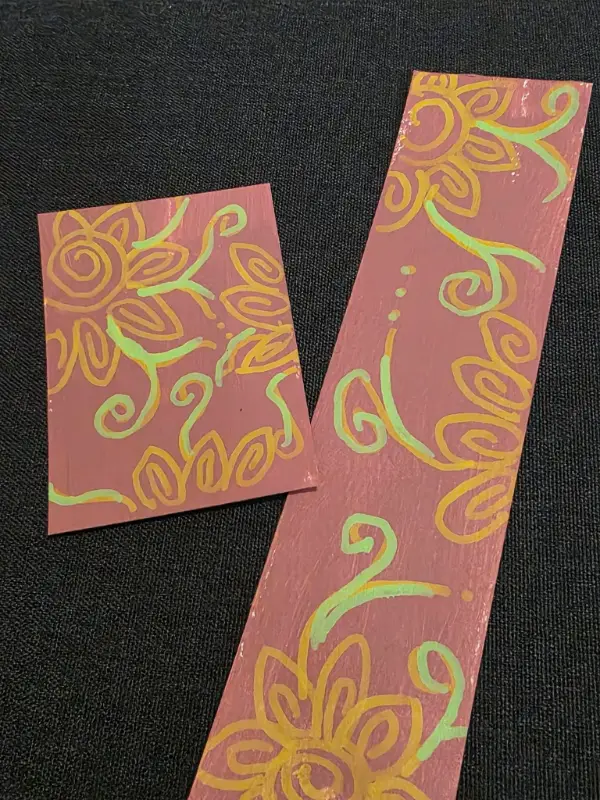 Lined floral aceo art card