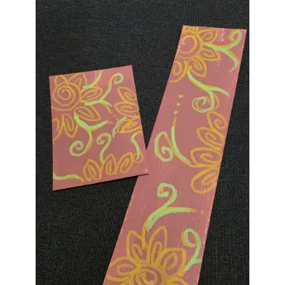 Lined floral aceo art card thumbnail 1