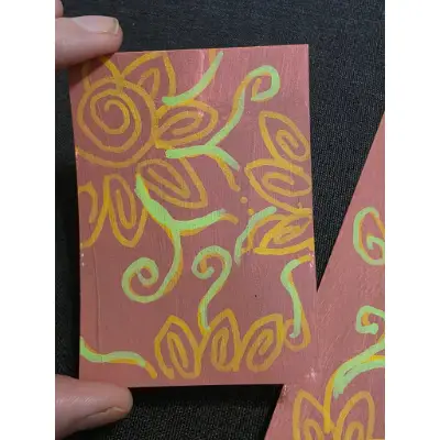 Lined floral aceo art card thumbnail 2