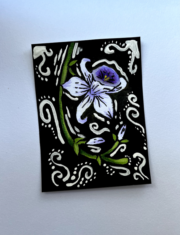 Creative Flower kb.creations signed ACEO aceo art card