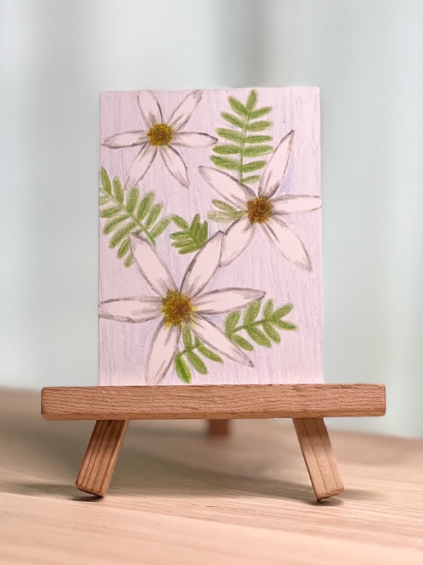 White Flowers (July Florals Series #6) by Kindel Thomas aceo art card
