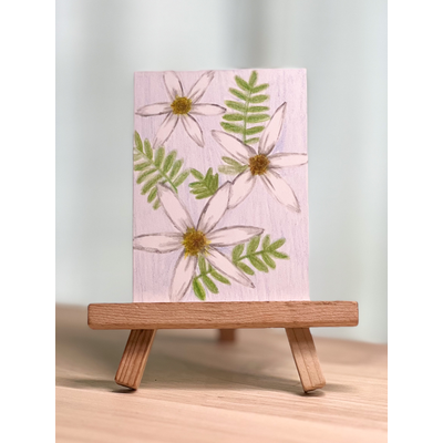 White Flowers (July Florals Series #6) by Kindel Thomas aceo art card thumbnail 1
