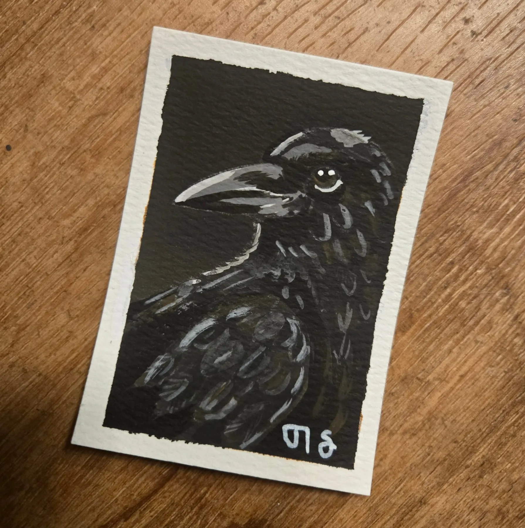 Crow aceo art card