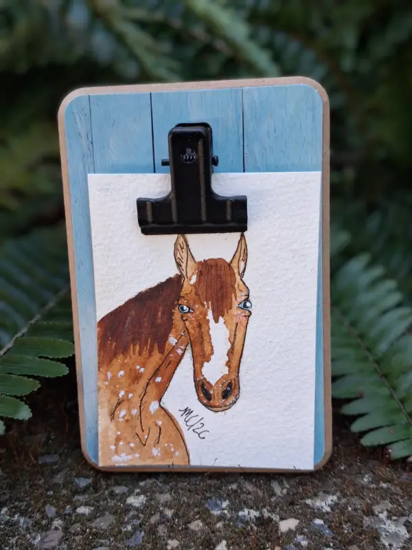 Sorrel Appalossa Horse aceo art card