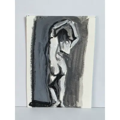 Nude value Study - 2 aceo art card thumbnail 1
