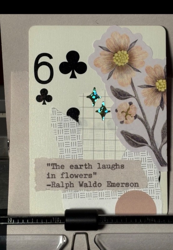 Quote Card #200 by Mazerzine Ralph Waldo Emerson Flower aceo art card