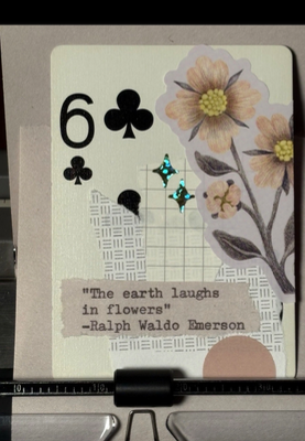 Quote Card #200 by Mazerzine Ralph Waldo Emerson Flower aceo art card thumbnail 1