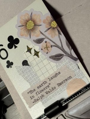 Quote Card #200 by Mazerzine Ralph Waldo Emerson Flower aceo art card thumbnail 2