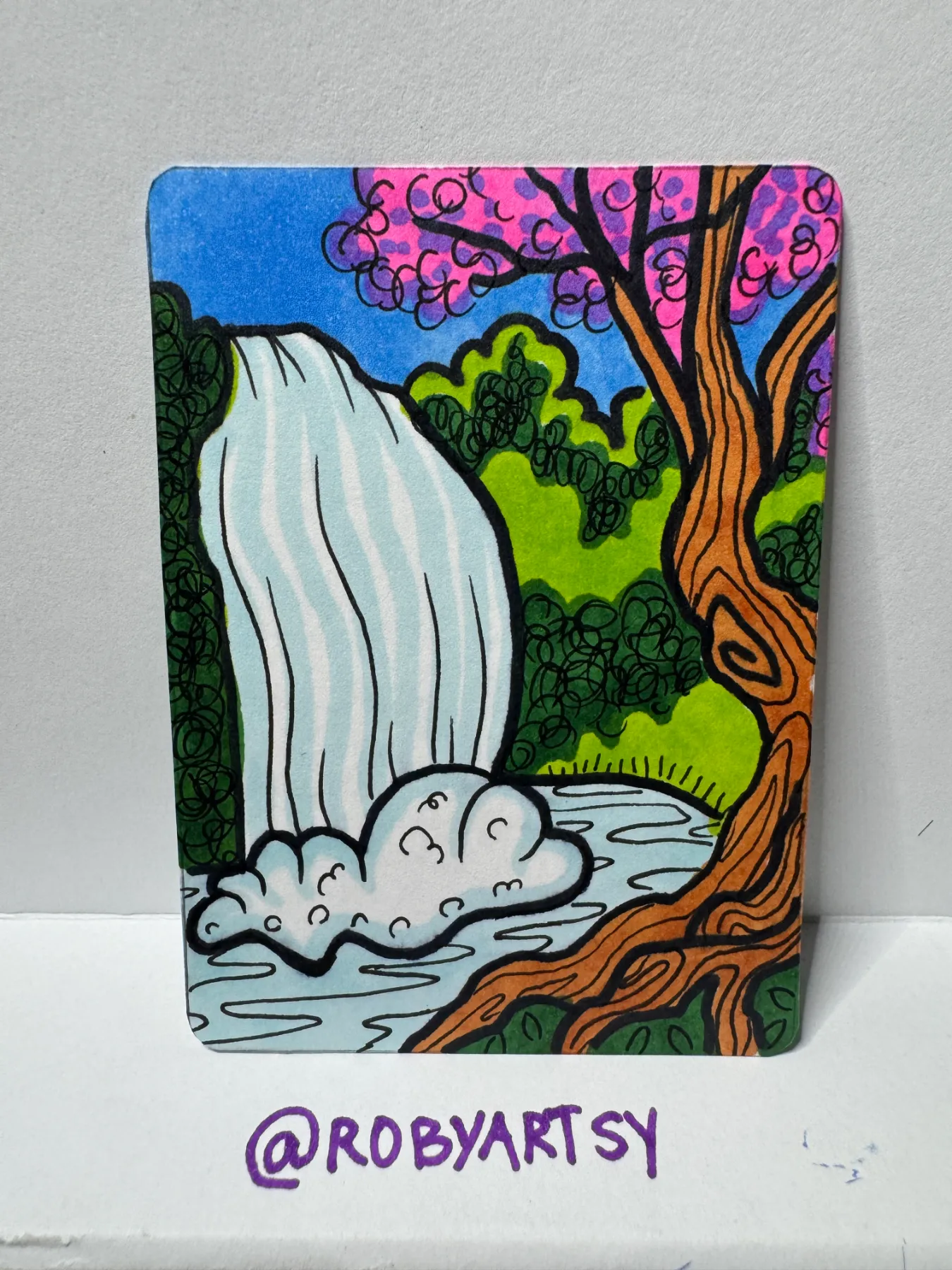 Nice place to have lunch aceo art card