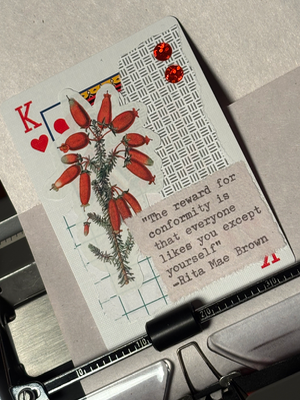 Quote Card #126 by Mazerzine red pepper plant aceo art card thumbnail 2