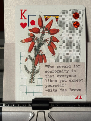 Quote Card #126 by Mazerzine red pepper plant aceo art card thumbnail 1