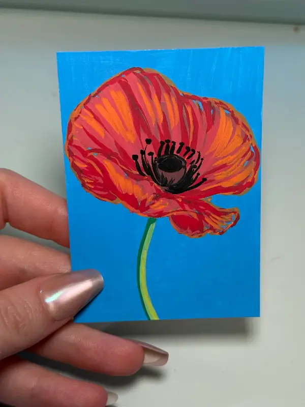 Poppy aceo art card