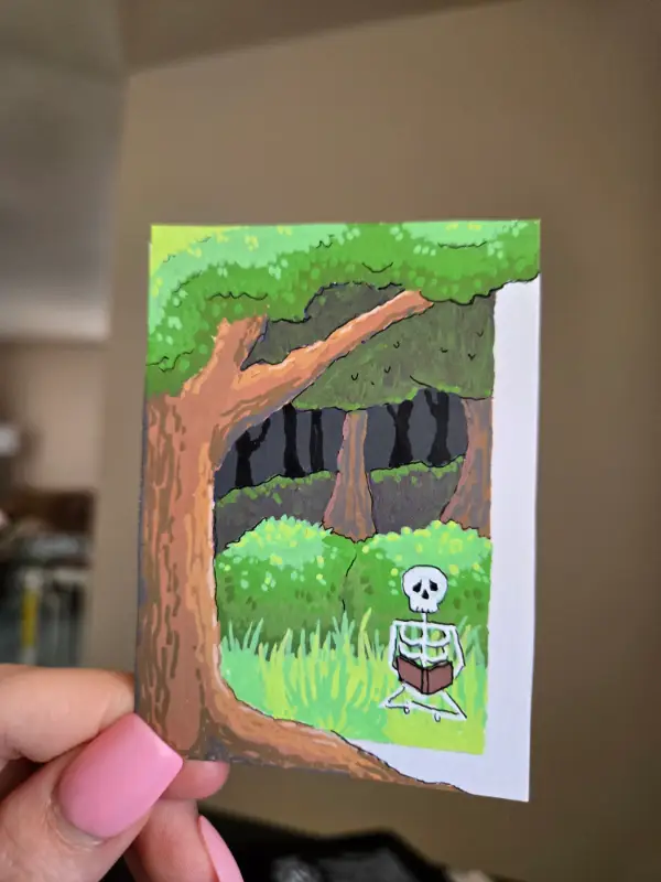 Skeleton #2 aceo art card