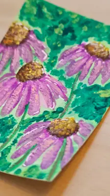 Coneflowers aceo art card thumbnail 2