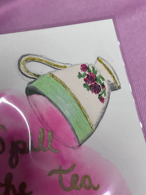 Serving Tea aceo art card thumbnail 2