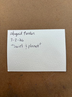 Swirl and Planet aceo art card thumbnail 2