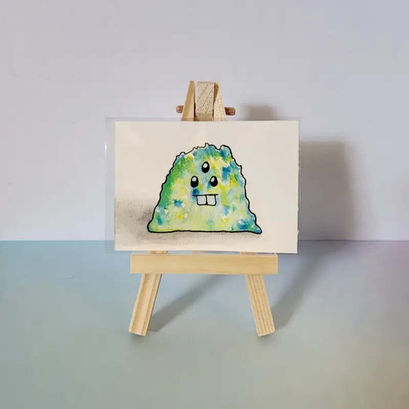 Three-eyed Silly Guy aceo art card