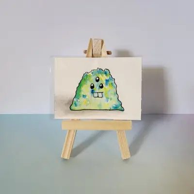 Three-eyed Silly Guy aceo art card thumbnail 1