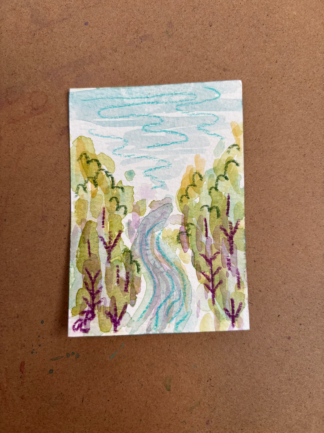 Up River aceo art card