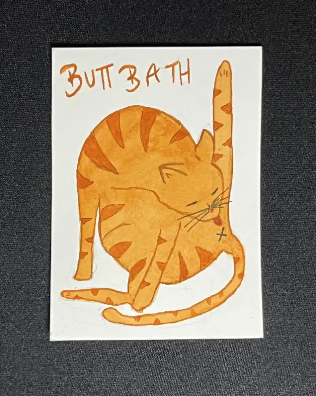 Original - Butt Bath aceo art card