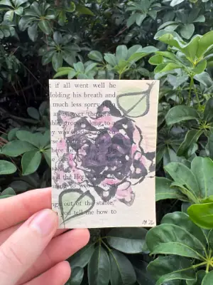 Petals on Pages 1/2 aceo art card thumbnail 1