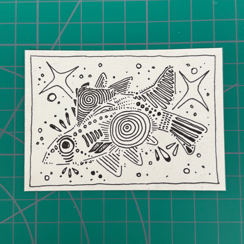 magic fish aceo art card