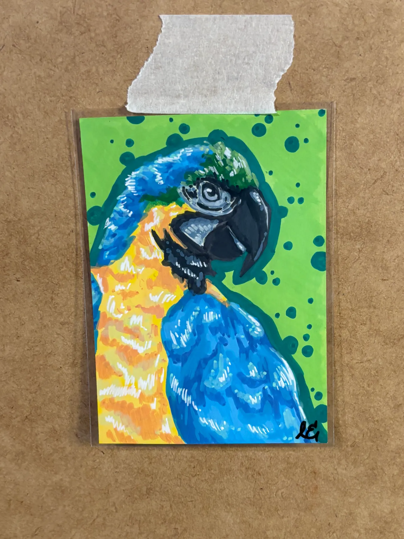 Parrot - Artist Trading Card ORIGINAL (1/1) - OilsByEast aceo art card