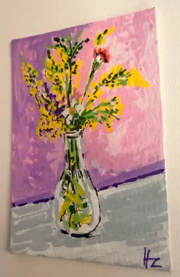 Floral Stillness Series – Seven Original ACEO - painting 1 of 7 - Botanical aceo art card thumbnail 2