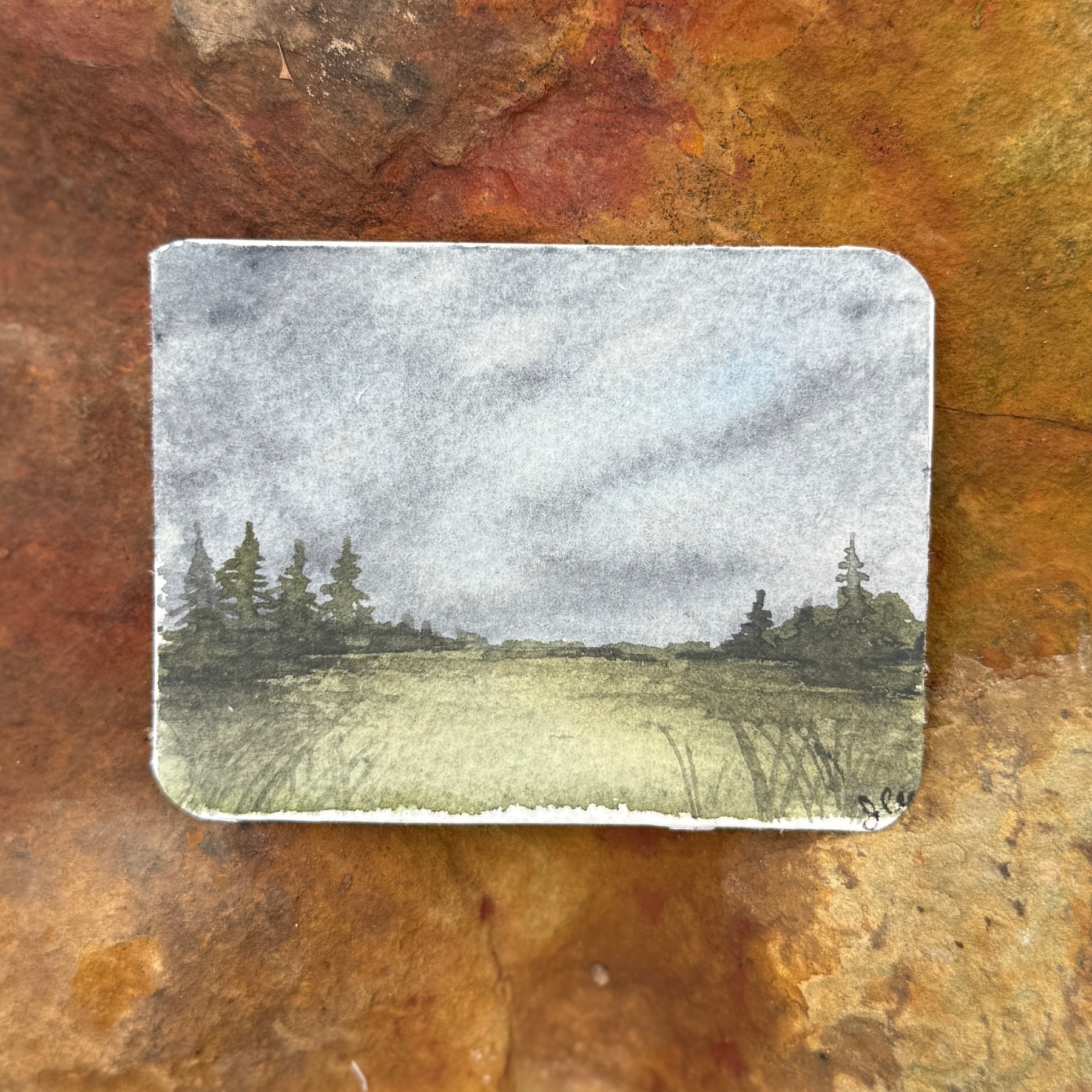 Moody Sky #1 aceo art card