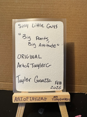 Big pants, big attitude aceo art card thumbnail 2