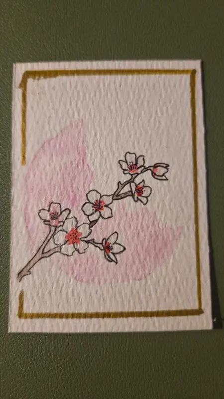 The Vibrant Garden: Sakura aceo art card