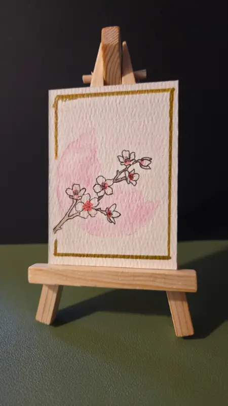 The Vibrant Garden: Sakura aceo art card