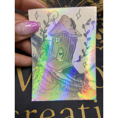 Holo Slug house aceo art card thumbnail 1