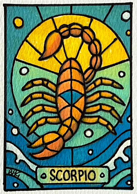 Scorpio aceo art card