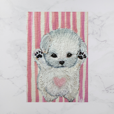 Puppy Love- LadyAndry aceo art card thumbnail 1